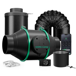 Mars Hydro iFresh 4 ventilators un oglekļa filtrs – komplekts ar ātruma regulēšanu